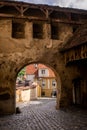 Medieval gate in the UNESCO World Heritage citadel of SighiÃâ¢oara, Romania Royalty Free Stock Photo
